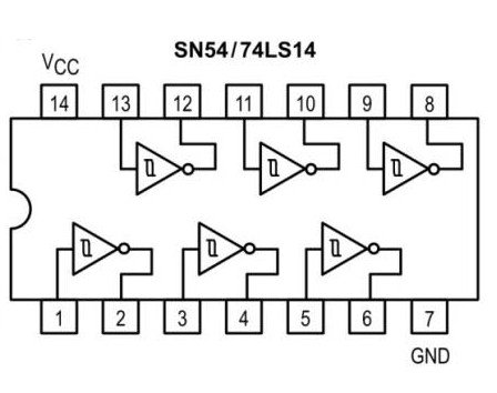 74LS14 pinout