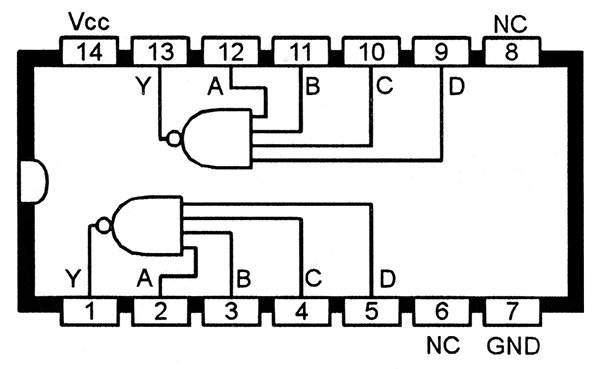 74LS20 pinout