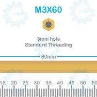 Brass Stud M3X60