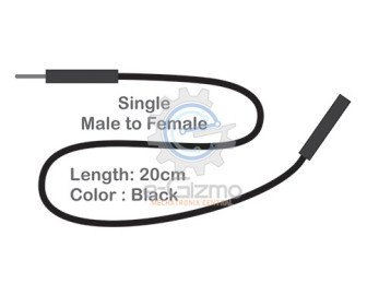 Male to Female Single Connecting Wire 20cm Black Male to Female Single Connecting Wire 20cm Black