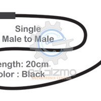 Male to Male Single Connecting Wire 20cm Black