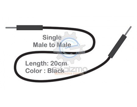 Male to Male Single Connecting Wire 20cm Black