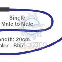 Male to Male Single Connecting Wire 20cm Blue