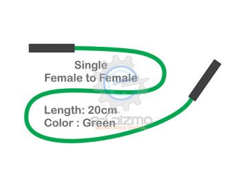 Female to Female Single Connecting Wire 20cm Green