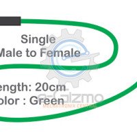 Male to Female Single Connecting Wire 20cm Green