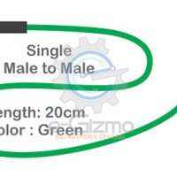 Male to Male Single Connecting Wire 20cm Green