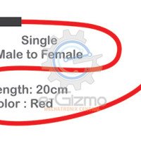 Male to Female Single Connecting Wire 20cm Red