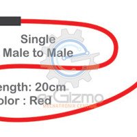 Male to Male Single Connecting Wire 20cm Red