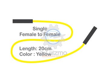 Female to Female Single Connecting Wire 20cm Yellow