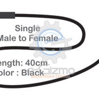 Male to Female Single Connecting Wire 40cm Black