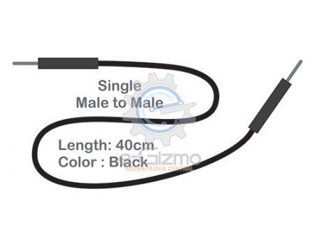 Male to Male Single Connecting Wire 40cm Black
