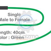 Male to Female Single Connecting Wire 40cm Green