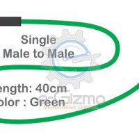 Male to Male Single Connecting Wire 40cm Green