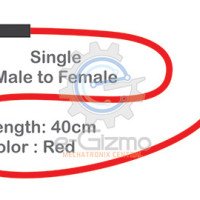 Male to Female Single Connecting Wire 40cm Red