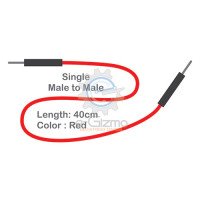 Male to Male Single Connecting Wire 40cm Red