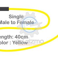 Male to Female Single Connecting Wire 40cm Yellow