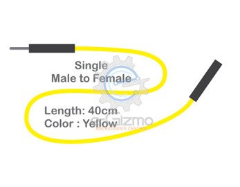 Male to Female Single Connecting Wire 40cm Yellow