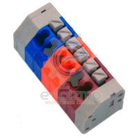 400V 6 Way Terminal Block Blue, Orange, Red