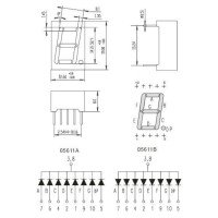 0.56-inch 7 segment LED Display Red Common Cathode 5161AS Series 0.56-inch 7 segment LED Display Red Common Cathode 5161AS Series