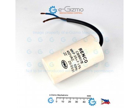 Renco 20uF/450VAC Motor Starting/Running Capacitor MKP CBB60 Renco 20uF/450VAC Motor Starting/Running Capacitor MKP CBB60