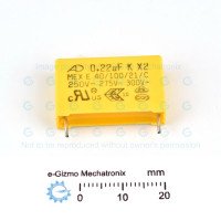 AD 0.22uF 250VAC MKP MEX Class X2 RFI Suppression