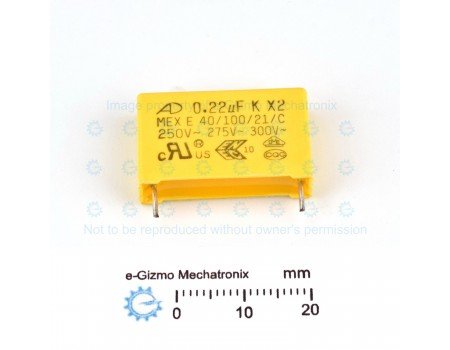 AD 0.22uF 250VAC MKP MEX Class X2 RFI Suppression