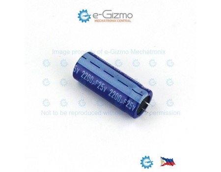 Jamicon 2200uF 25V WG Series Low ESR Capacitor 105C Short Pins