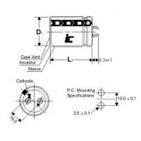 Illinois Capacitor 2200uF 50V Snap Mount Electrolytic LBA Series