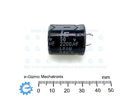 Illinois Capacitor 2200uF 50V Snap Mount Electrolytic LBA Series