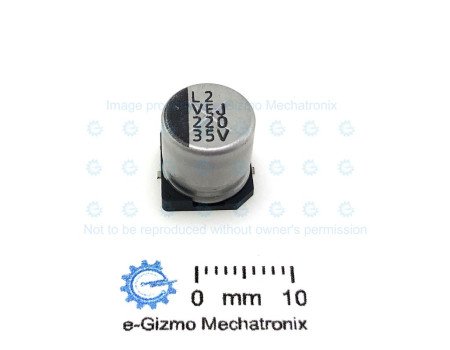 Lelon  220uF 35V VEJ 105C Electrolytic Capacitor SMD