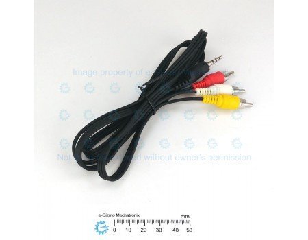 3-way RCA  to Phone Plug AV Cable 1.26M