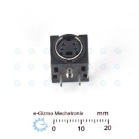 4-pins Shielded Mini DIN Female socket THT