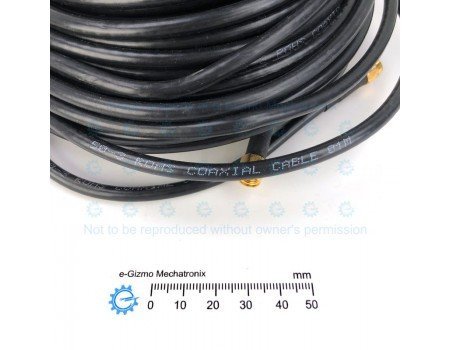 RG58 50-3  RF Coaxial Cable with SMA (Male) Terminations 15M