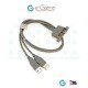 2-port (Dual) USB 2.0 Extension Cable with Mounting Bracket