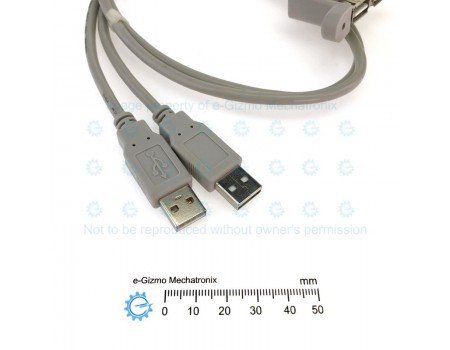 2-port (Dual) USB 2.0 Extension Cable with Mounting Bracket