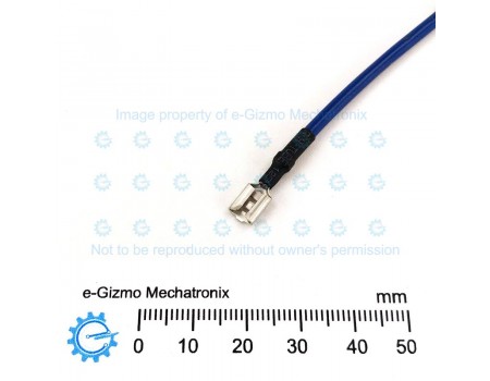 AWG18 x 50mm Wire with 4.8mm and 6.3mm Female Spade Termination Blue