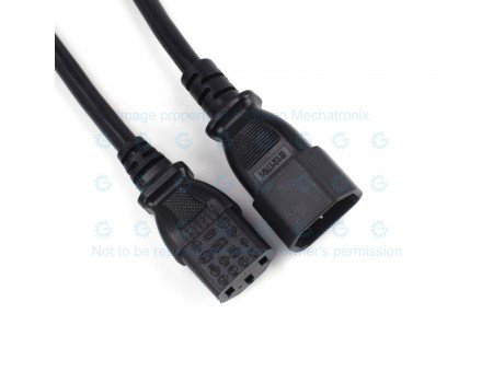 Heavy Duty AC Power Cord Extension C14 Male to C13 Female 10A 3CxAWG18 2.5M