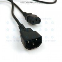 Heavy Duty AC Power Cord Extension C14 Male to C13 Female 10A 3CxAWG18 1.45M
