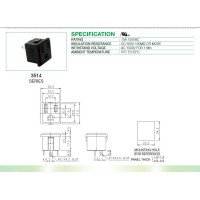 Chily 3514 series NEMA-5 Chassis Panel Mount AC Outlet 15A UL (Taiwan)