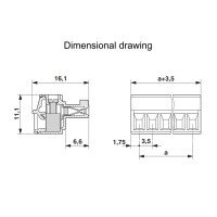 Plugabble PCB Screw Terminal  MC1,5/6-ST-3,5 M/F 6 poles 8A 3.5mm Pitch