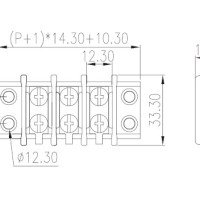 Dinkle Panel Mount Barrier Screw Terminal Block 3-way 35A 14.3mm pitch 0113