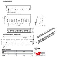 Wurth Elektronik 3-pole 40A 300VAC 10.16mm  Horizontal Entry PCB Terminal 2566