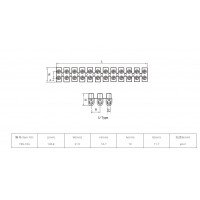 12-pole Barrier Terminal Block Connector 16A Brass