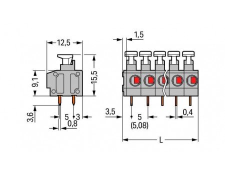 Wago Terminal Block Push Button 235-02 12 pole 10A