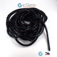 10Meters PE Spiral Cable Wire Wrap Organizer d12mm x 10M Black