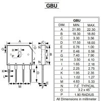 LiteON GBU808 8A 800V Bridge Rectifier