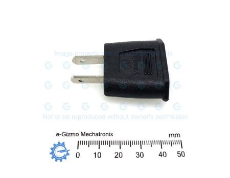 VDE (Round Europlug)  to US Flat Plug Coversion Adapter 6A Yasaki T2