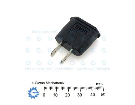 VDE (Round Europlug)  to US Flat Plug Coversion Adapter 6A Yasaki T2