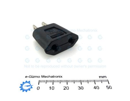 VDE (Round Europlug)  to US Flat Plug Coversion Adapter 6A Yasaki T2