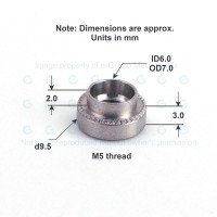Stainless Flanged Bushing Insert with M5 Thread